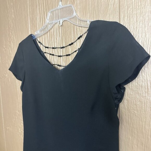 Warren Petites New York Black Dress Size 8 Petite Jewels Knee Length Formal - Picture 2 of 8